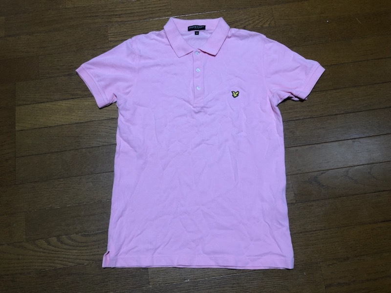 ★即決★LYLE&SCOTT ライル&スコット★半袖ポロシャツ★M★サーモンピンク★ワンポイント★NEW PREPPY★プレッピー★ゴルフ★送料230円拍卖