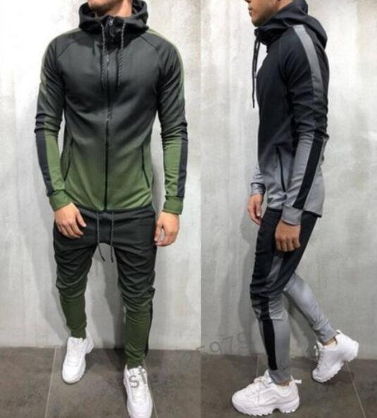 L467☆新品大人気メンズ セットアップ 上下セット スウェット 部屋着 運動着 トレーニングウェア ジャケット ロングパンツM~3XL拍卖