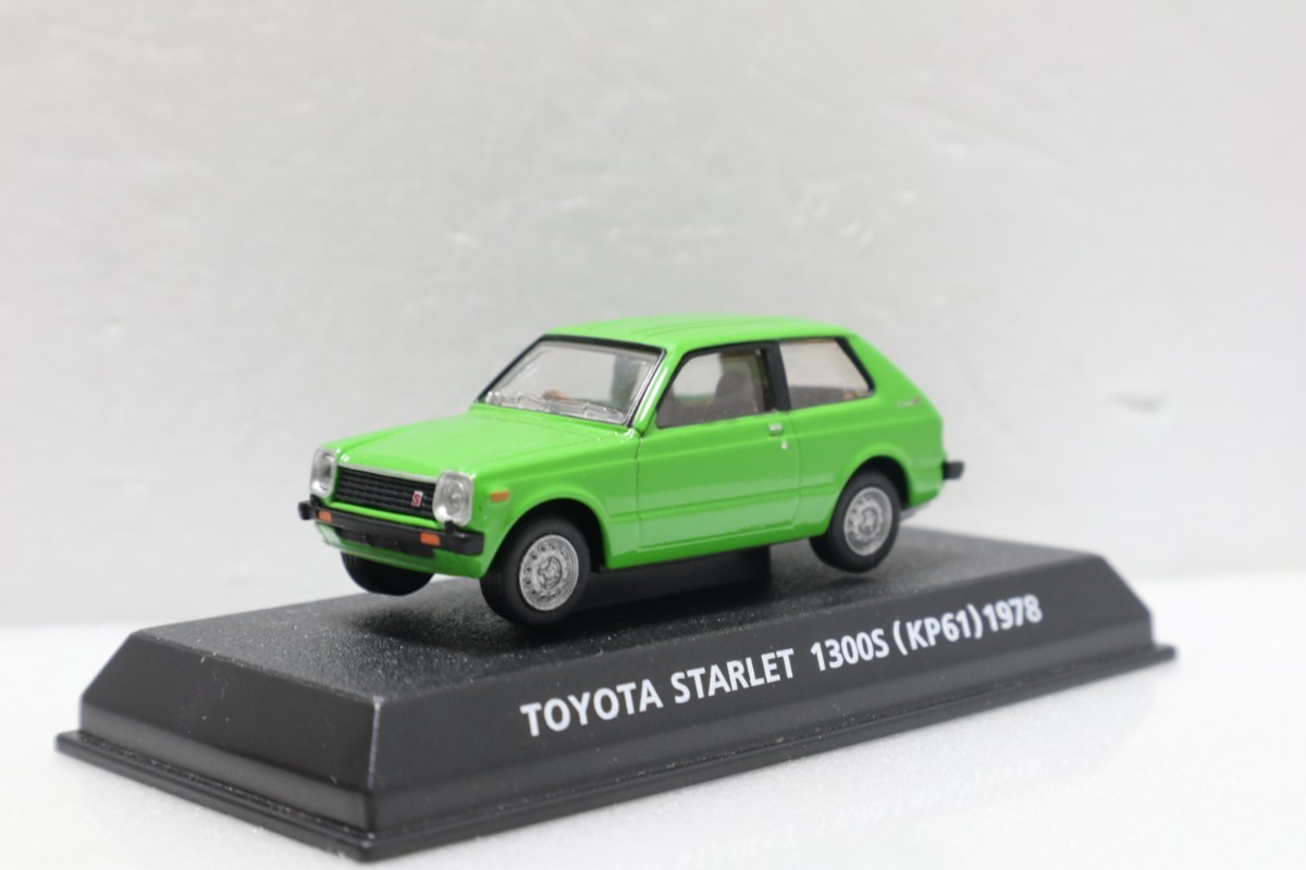 コナミ 1/64 トヨタ スターレット 1300S KP61 1978 緑 グリーン 絶版名車 KONAMI Toyota Starlet Green拍卖