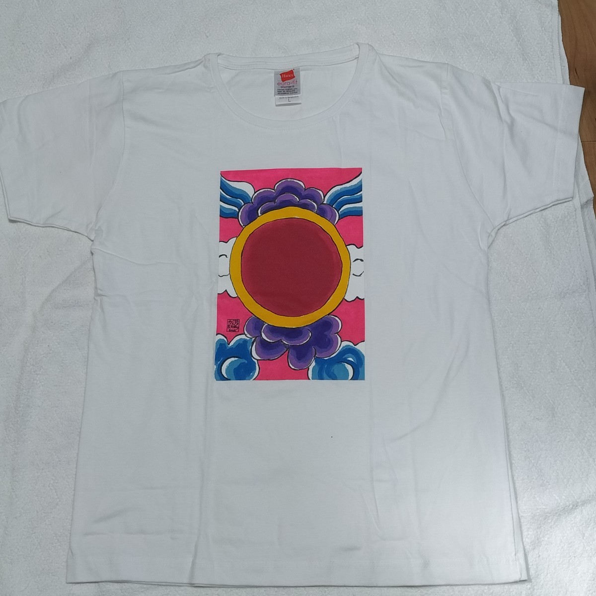 ★未使用 新品 白 ヘインズ L 半袖 大きい シャツ 衣類 服 トップス ジャージ 運動 スポーツ かとうまさかつ Hanes WOMAN レディース拍卖