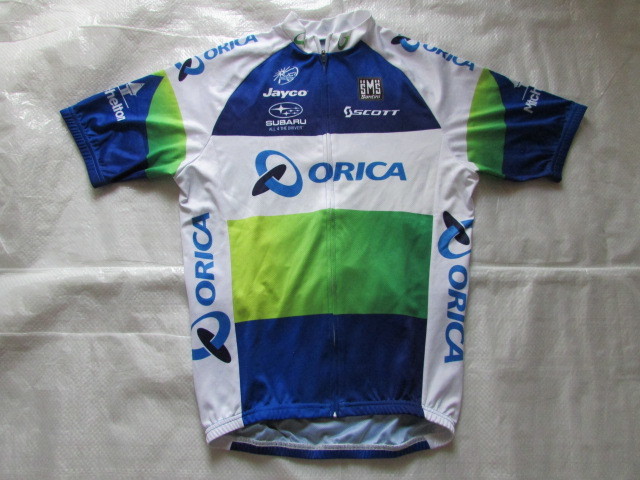 使用少なめ きれい 半袖 サイクル ジップ ジャージ ORICA SANTINI JAYCO SUBARU SCOTT サイクリング ジャケット ホワイト系 Mサイズ 拍卖