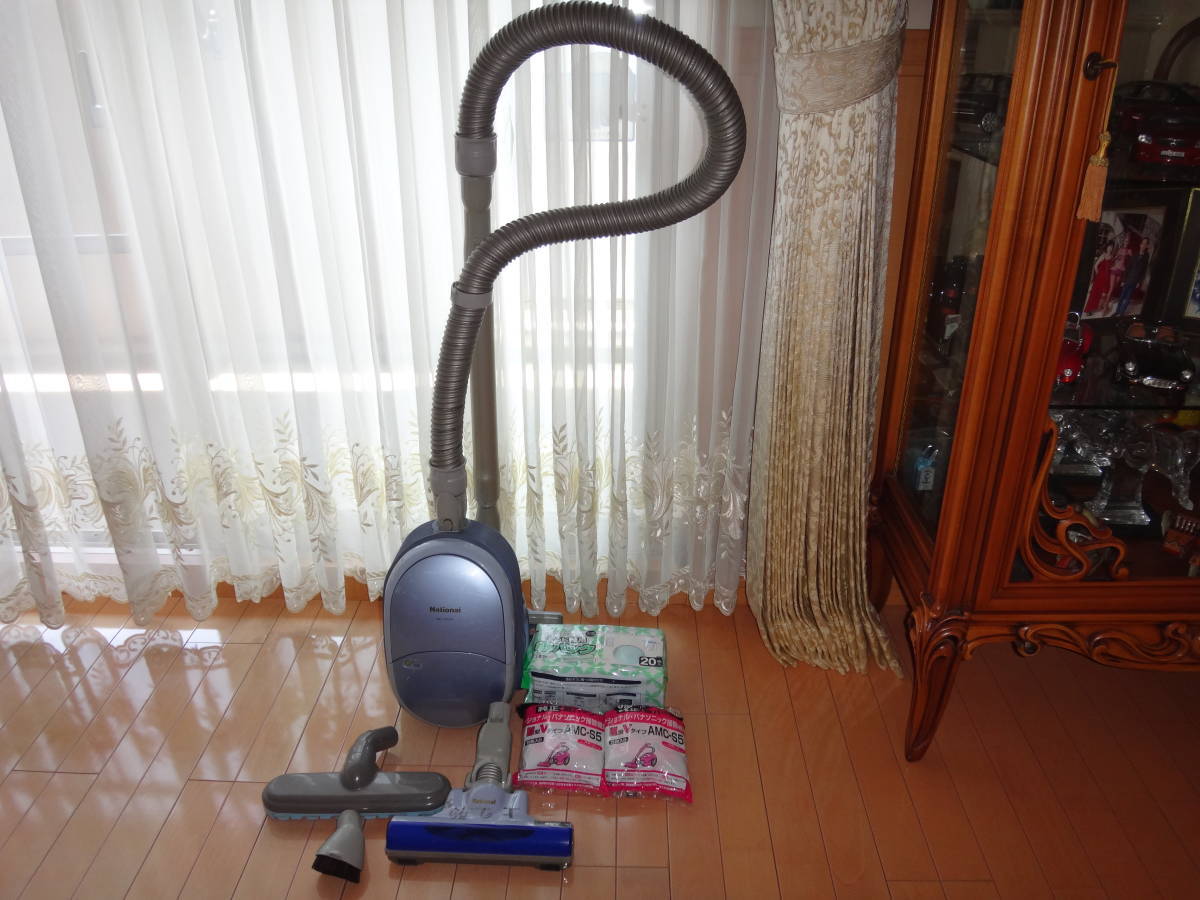 魅力の2ヘッド/動作良好!National掃除機MC-V280XD 2002年製・純正紙パック10枚・各社共通タイプ紙パック20枚拍卖