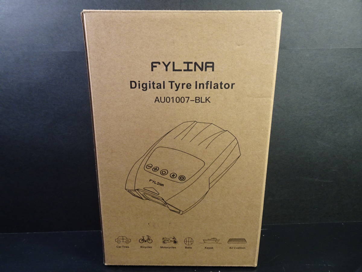 ★未使用 車用空気入れ 電動エアコンプレッサー FYLINA AU01007-BLK 4時間連続使用 LEDライト付き 放熱性能増強 静音 過熱保護 液晶画面拍卖