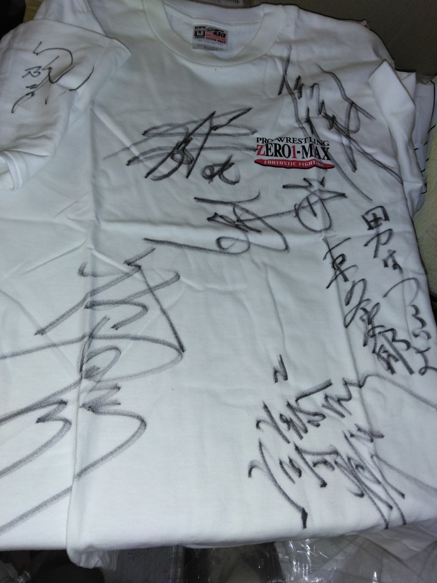 プロレスリング ZERO ONE サインTシャツ Lサイズ拍卖