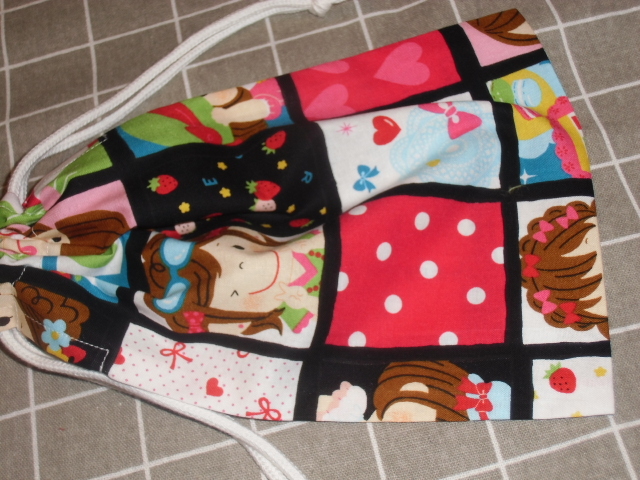 中25 巾着袋 小物入れ 給食袋 ハンドメイド ガールズ黒色拍卖