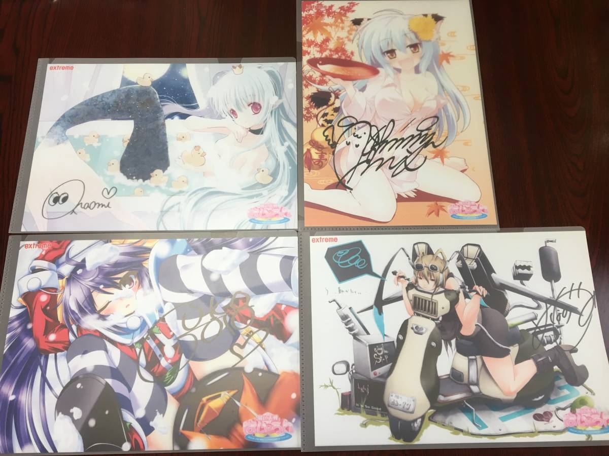 extreme 桃色大戦ぱいろん サイン入りA4イラストカード/虎華、シトロン等非売品拍卖