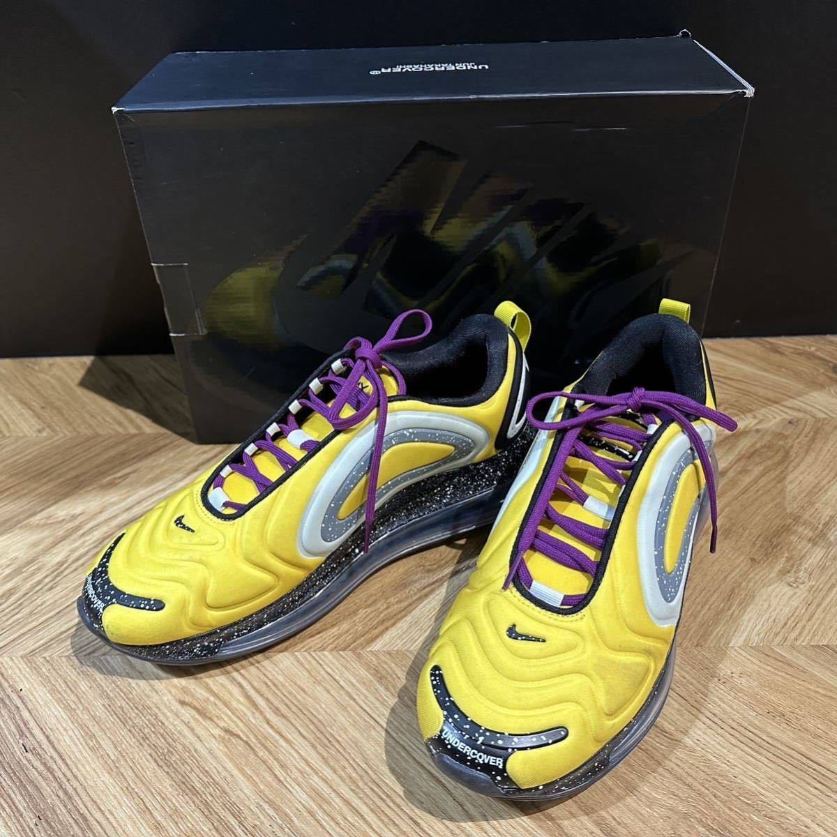 □under cover×NIKE/AIR MAX720/箱付き/9.5/27.5㎝/靴/シューズ/スニーカー/イエロー×ブラック/アンダーカバー×ナイキ/エアマックス拍卖