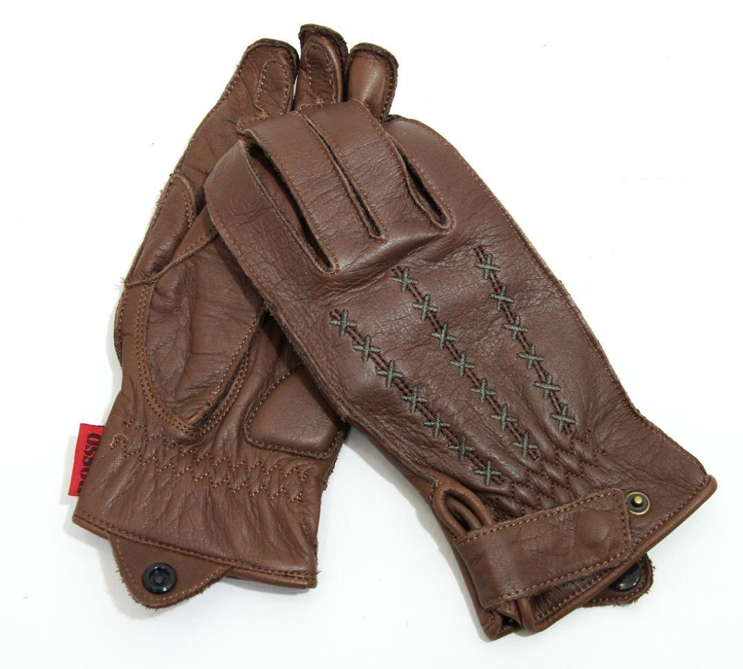 【50%引き】(4943)ロッソ  RSG-239 ブラウン(S)ステッチ レザー グローブ拍卖