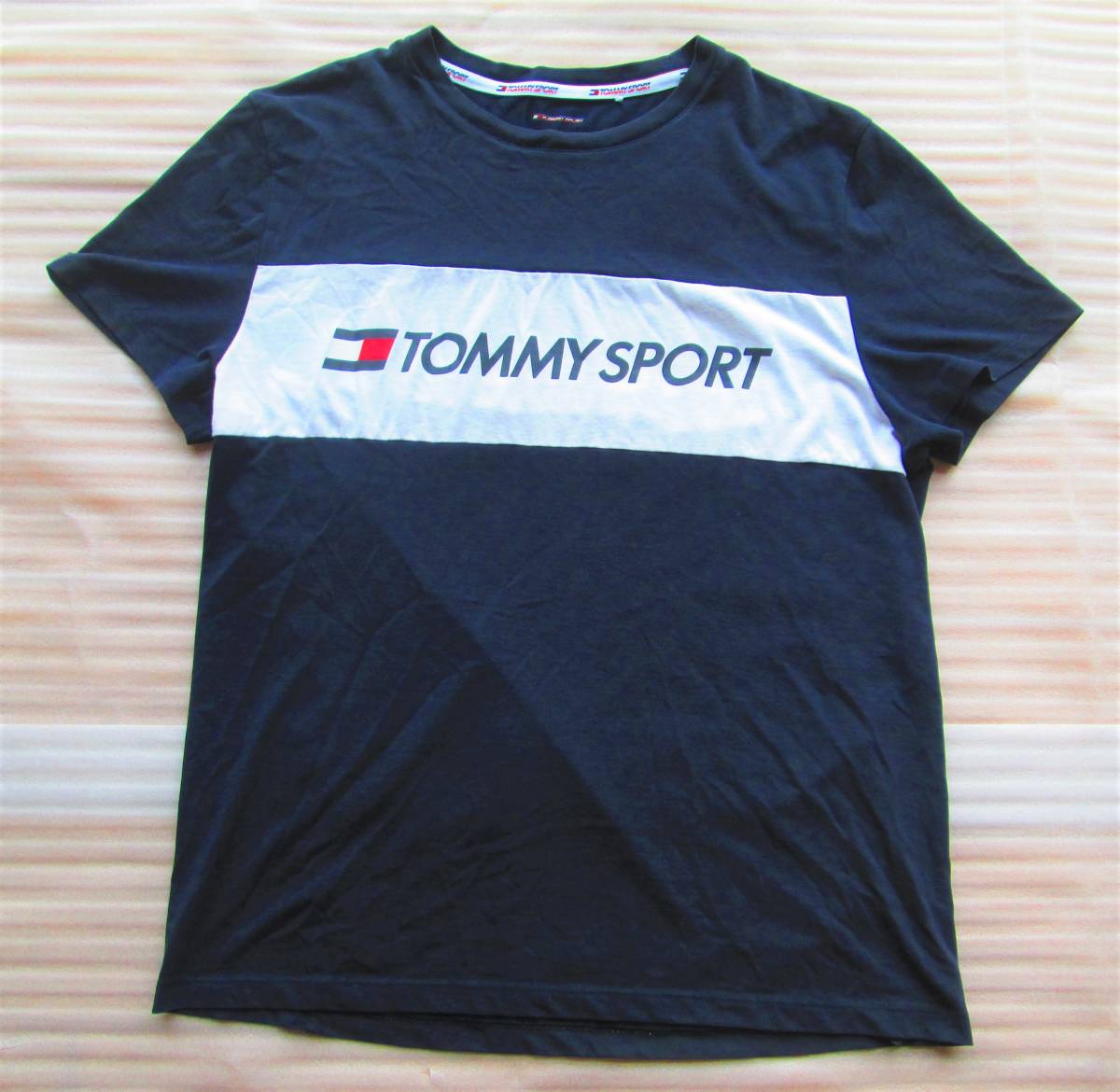 【未使用】 TOMMY HILFIGER トミーヒルフィガー TOMMY SPORT Tシャツ ◆ Lサイズ~XLサイズ 濃紺 ネイビー 定番!送料230円OK!拍卖
