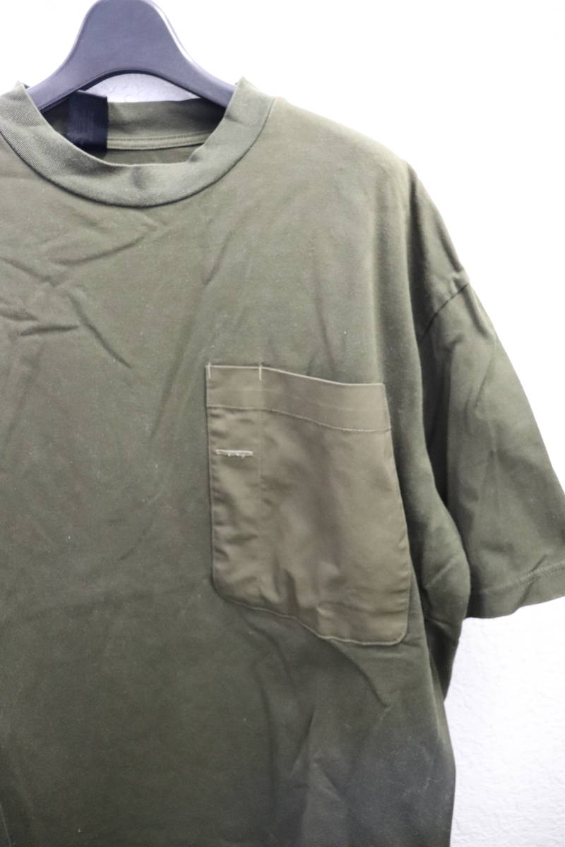 即決 18AW N.HOOLYWOOD エヌハリウッド ポリエステルパッチポケット付き モックネックTシャツ メンズ 40 カーキ拍卖