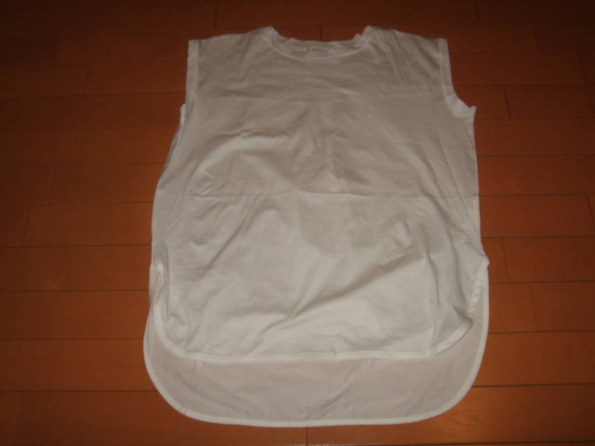 新品タグ付即決☆OPAQUE.CLIP TOKYOシルキースーピマ フハク切替ラウンドヘムカットソー38☆ホワイト拍卖