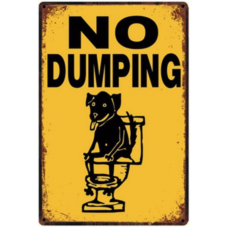 A1626 メタル サイン 金属 製 ブリキ 看板 プレート パネル 店 動物 ペット 犬 糞 ふん 尿 トイレ ゴミ 捨て 禁止【2758拍卖