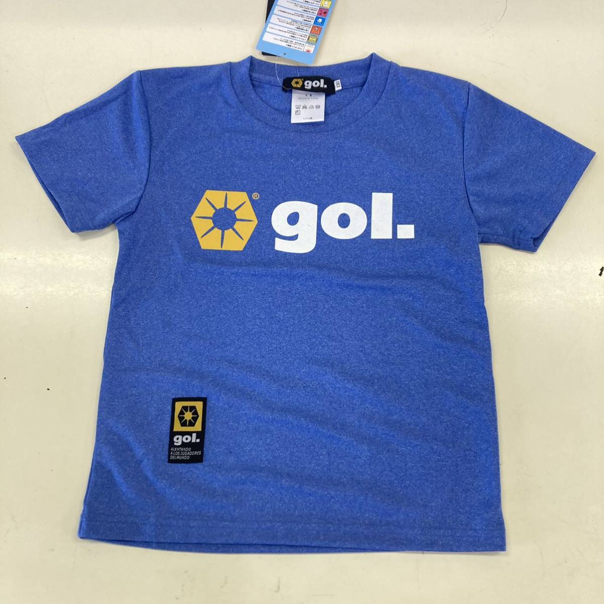 2023 新品 正規品 gol. ゴル ジュニア ドライシャツ 130 杢 ブルー BLU G392-884J サッカー フットサル 子供 キッズ 練習着 Tシャツ プラ拍卖