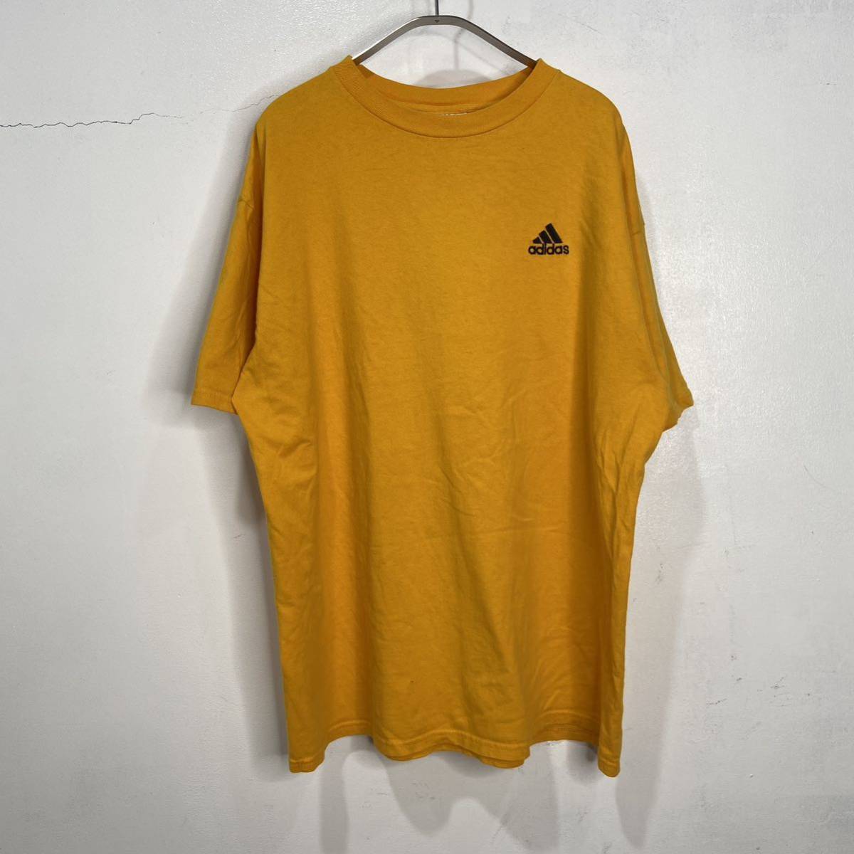 ☆送料無料☆ adidas☆ワンポイントロゴTシャツ☆90s☆パフォーマンスロゴ☆イエロー☆L拍卖