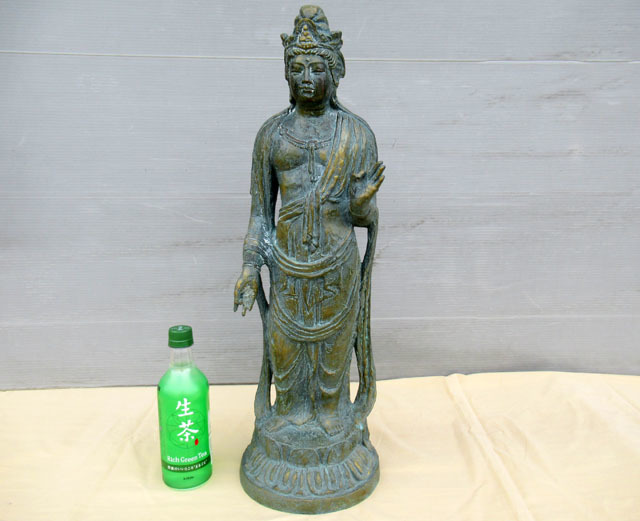 即決■大型 北村西望 聖観音菩薩 ブロンズ 高さ59.5cm■な-08拍卖