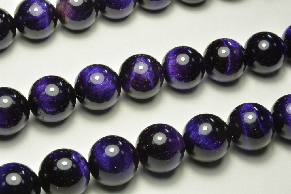 天然石 1連 ブレスレット パープルタイガーアイ 12mm ラウンド パワーストーン ビーズクラブ拍卖