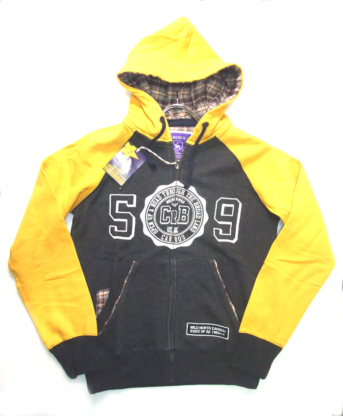 スウェットパーカー カレッジロゴ Ash Black Mサイズ Caribou CBC-7062 最後の1点 送料込み価格!拍卖