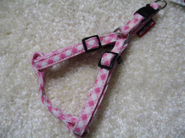 ★同梱お得★超小型犬胴輪-№45・シンプルチェック・ピンク♪拍卖