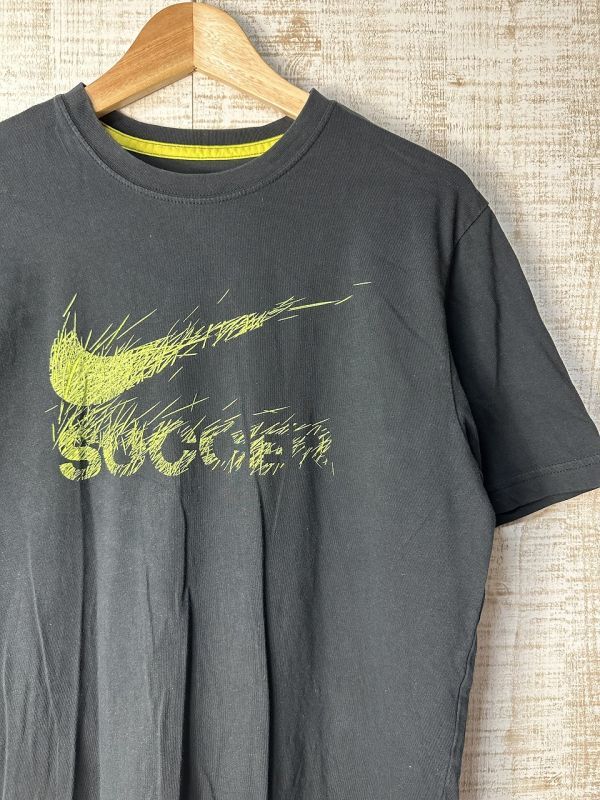 ☆ビッグサイズ US古着 NIKE ナイキ スウォッシュ ロゴ プリント Tシャツ スポーツ ブラック黒【M】コットン ◆3942◆拍卖