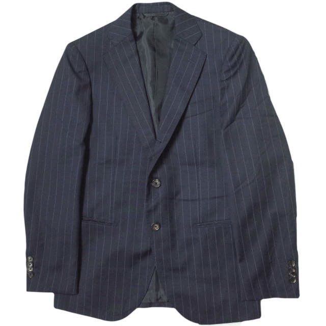 URBAN RESEARCH DOORS アーバンリサーチドアーズ 段返り3釦スーツジャケット DM11-ST009B 44 ネイビー ストライプ FINTES g12038拍卖