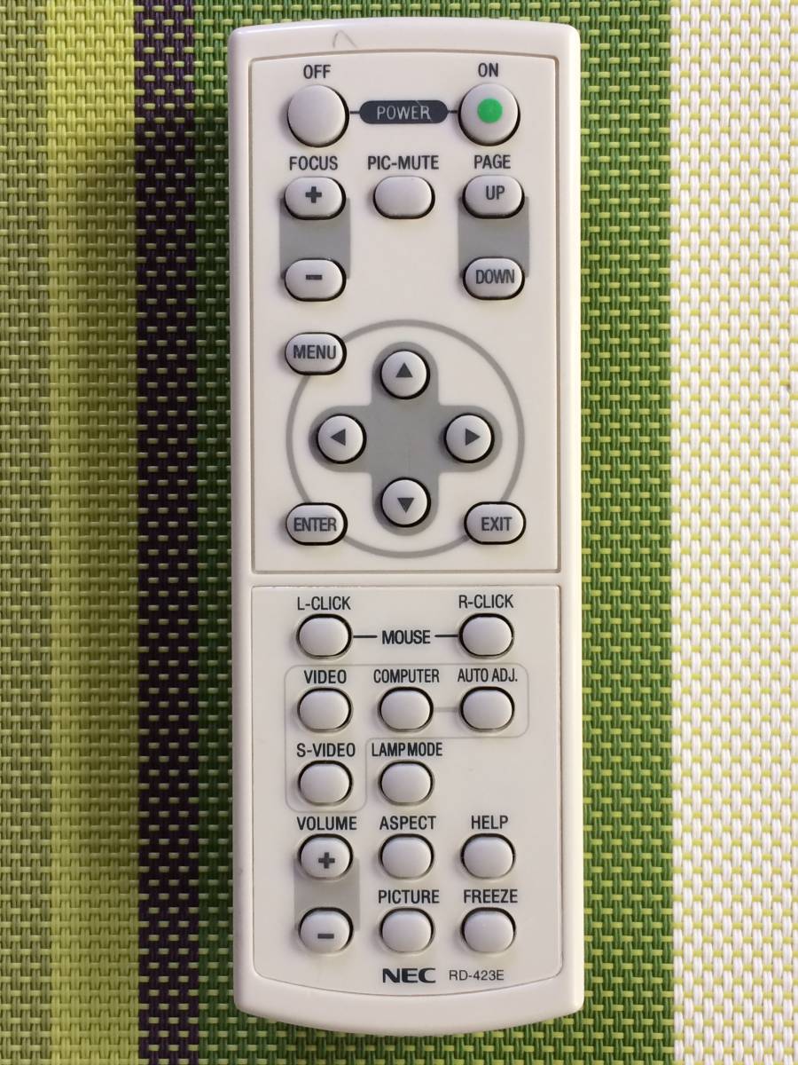 送料無料★NEC★純正★プロジェクター★NP500用リモコン★RD-423E★中古★動作品★返金保証あり拍卖