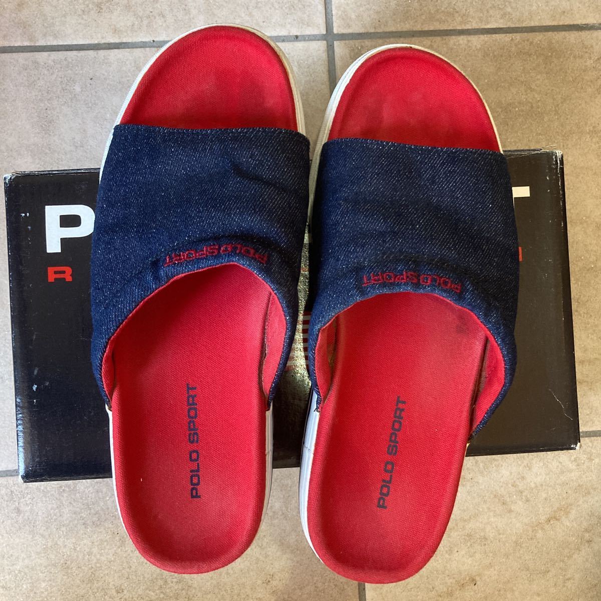 美品 27cm POLO SPORT デニム生地 サンダル WT1873B ポロスポーツ ビンテージ POLO RALPH LAUREN ポロ ラルフ ローレン スニーカーサンダル拍卖