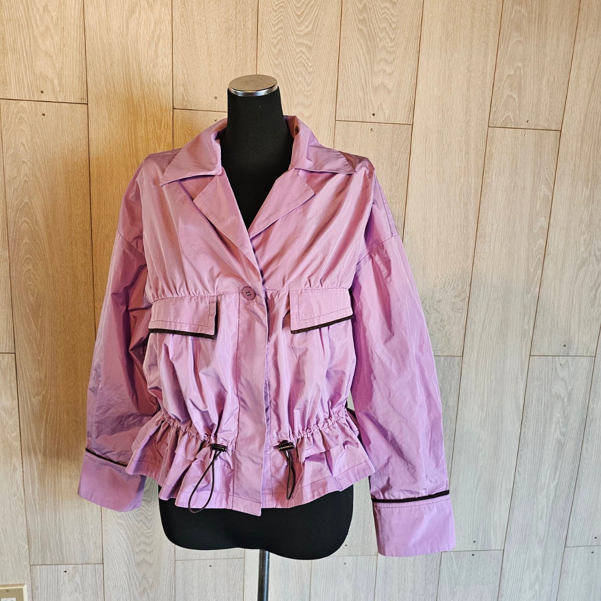 超美品 TRUNK トランク HIROKO KOSHINO ヒロココシノ 洗濯機で洗える タフタギャザージャケット★拍卖