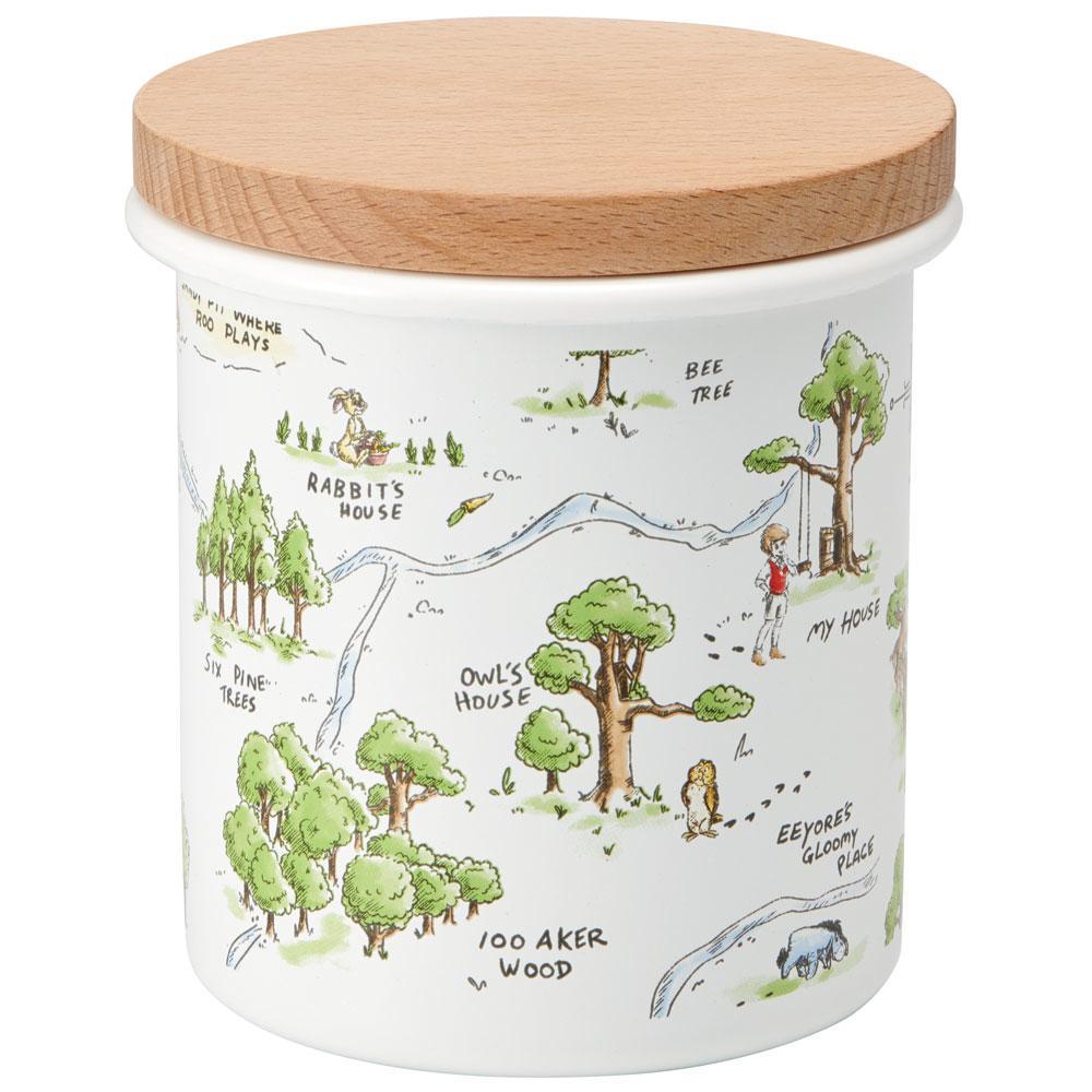 ディズニー ホーローキャニスター 木蓋 くまのプーさん スケーター 1セット1点拍卖