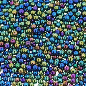 無穴ビーズ 約2mm メタリックグリーンブルーミックス ガラス製 大きさにはばらつきがあります 約1.8~2mm程度拍卖