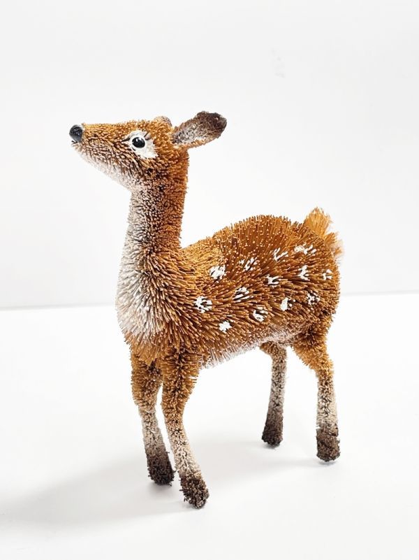 新品 アニマルオブジェ たわし シカ 置物 オブジェ かわいい 雑貨 インテリア 飾り ディスプレイ拍卖