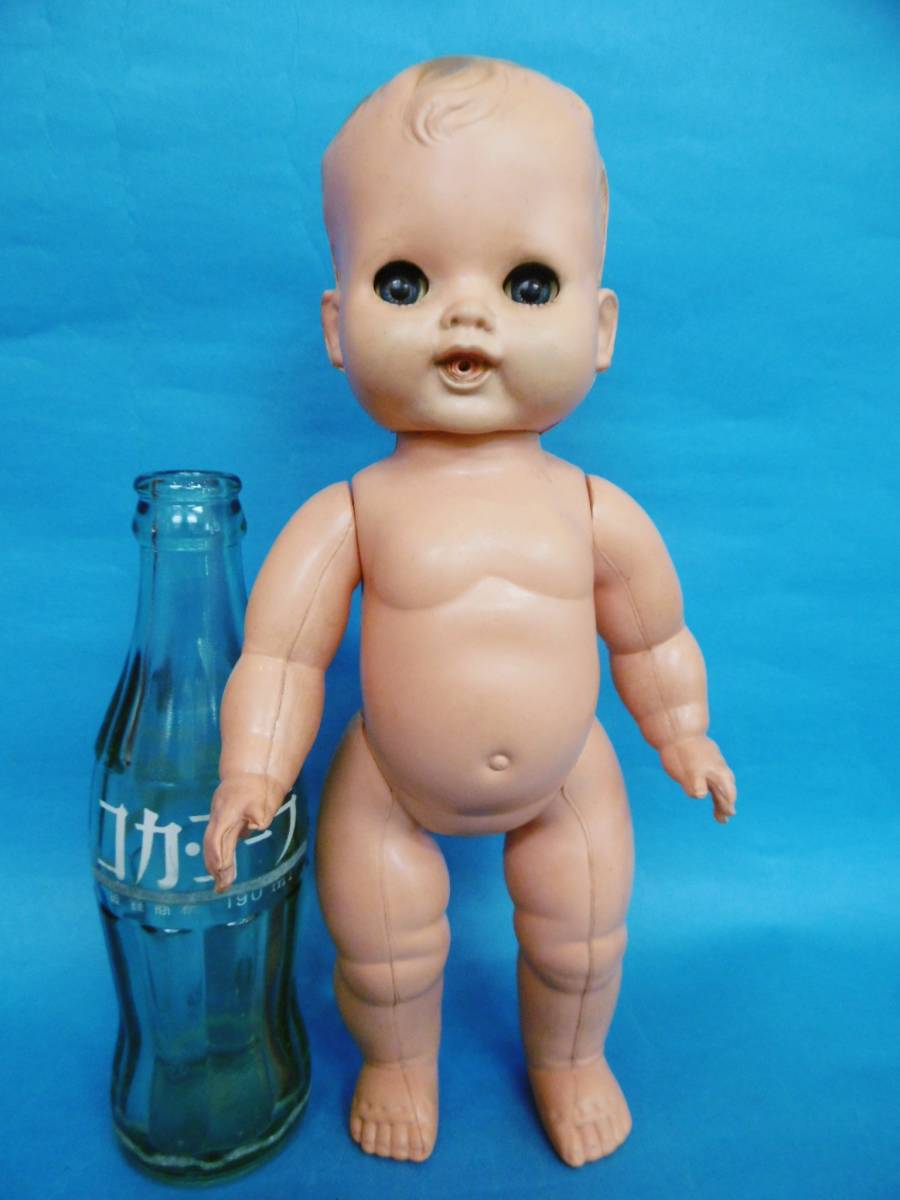 当時物★29.5センチ/小鳩くるみ人形?マスダヤ製/ミルク飲み眠り人形/頭部手足ゴム繋ぎ/セルロイド人形/昔玩具昭和レトロ★拍卖