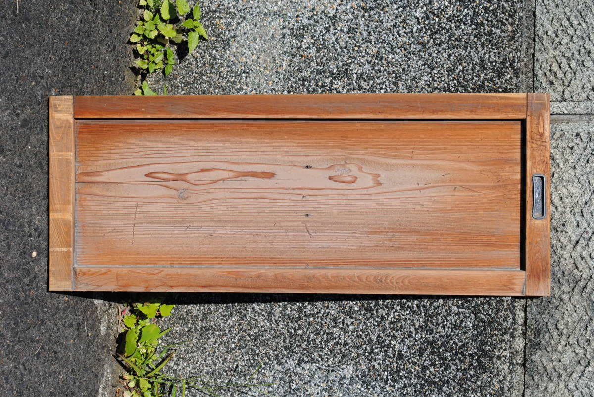 火7 昭和レトロ 1枚 美木目 小型 木製 引き戸 665x265x18ミリ拍卖