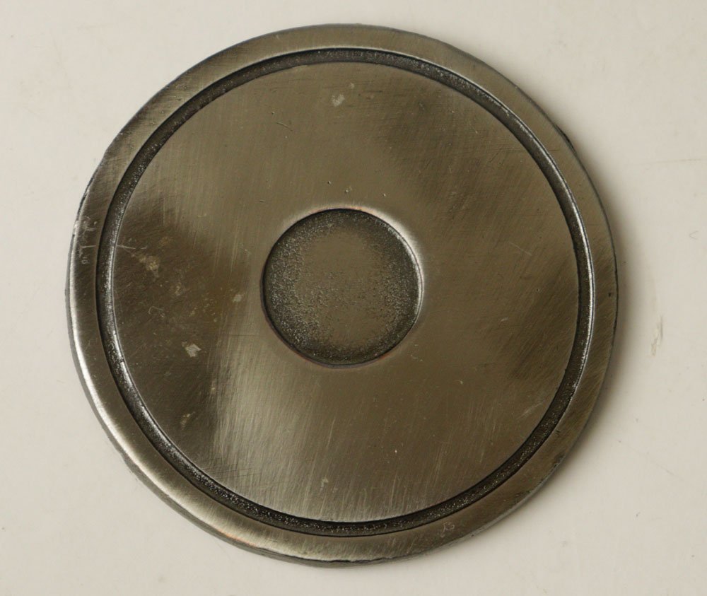 ■W-3317■家紋 メダル 4枚組 手造り 飾り家紋(丸に蛇の目)4個組 非鉄 用途色々 襖引手金具 新品未使用保管品■拍卖