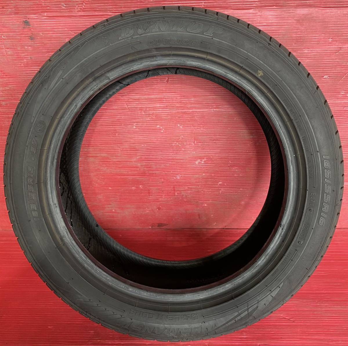 ダンロップ DUNLOP LEMANS V 185/55/R16 国産 2021年式パンク修理なし かたべり ビード切れなし 汚れあり 1本のみ拍卖