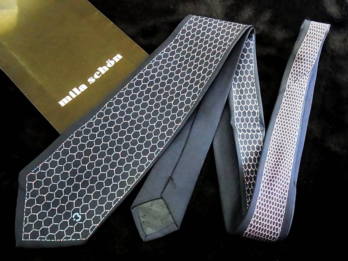 ○E0129Y●USED並●ミラショーン【Mロゴ入】ネクタイ拍卖