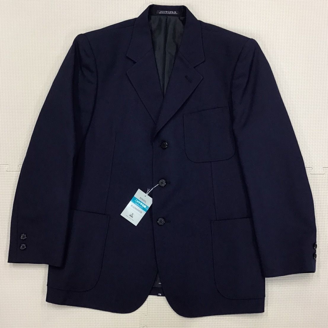 (新品) 男子 学生服 ブレザー 155AB- ◆紺◆ジャケット◆サージ◆ニッケ◆NIKKE◆日本製◆男子学生◆中学校◆高校◆制服◆冬服◆拍卖