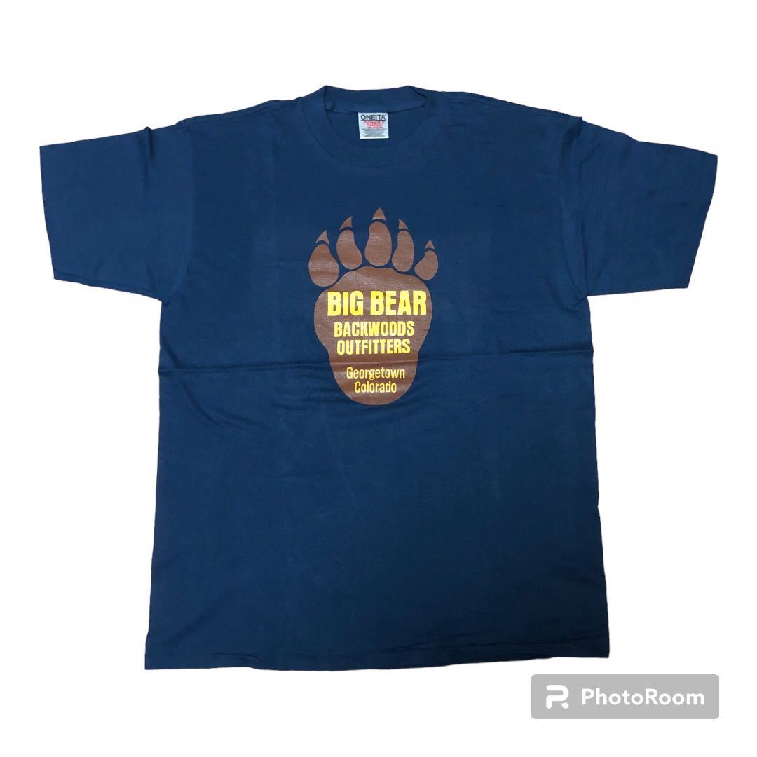 90s DEADSTOCK USA製 企業ロゴ Tシャツ L ネイビー拍卖