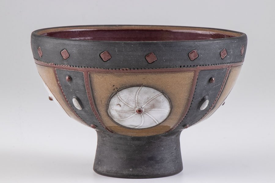 【作家物】『 象嵌細工鉢 箱付 16051 』 焼き物 陶磁器 茶碗 茶道具 古美術 骨董 アンティーク 古道具拍卖