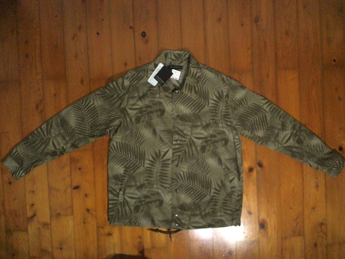 ☆新品・未使用☆グロースバイグレイル【Growth by Grail】リーフ総柄 ボタニカル コーチジャケット M こげ茶 カーキ クリックポスト可拍卖