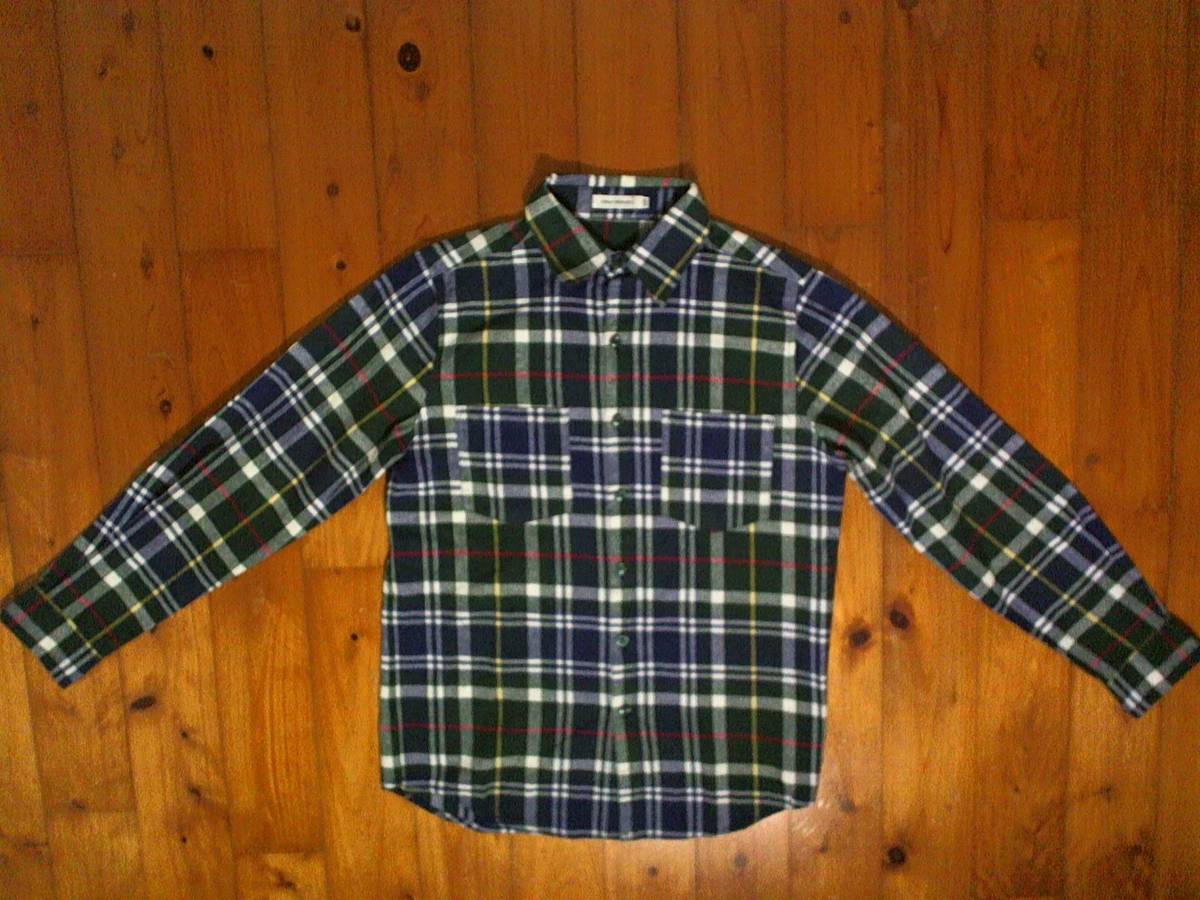 ☆アーバンリサーチ【URBAN RESEARCH】フランネル長袖シャツ ネルシャツ コットンシャツ 38 濃紺 緑 白 赤 チェック柄拍卖