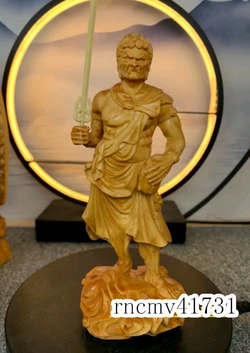 「81SHOP」不動明王立像★木彫仏像 不動明王 彫刻 仏教工芸品 災難除去拍卖