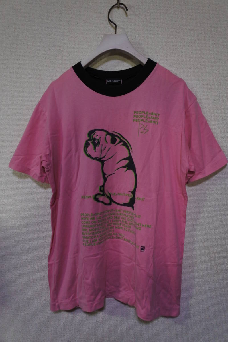 00's MILKBOY PEOPLE SHIT 2002 Tee size S-M ミルクボーイ Tシャツ アーカイブ拍卖