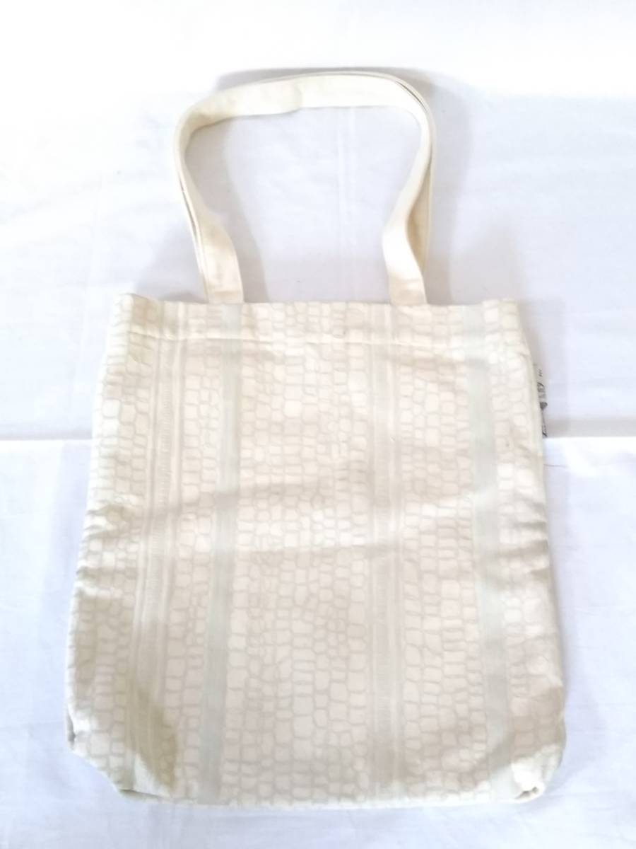 ★VegieBAG ベジバッグ/トートバッグ/リバーシブル/とうもろこしの細胞柄/アイボリー/+see/メッシュポケット拍卖