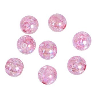 アクリルビーズ20個パック(クリアピンクカラー)プラビーズアクセサリー材料(20個入)8mm拍卖
