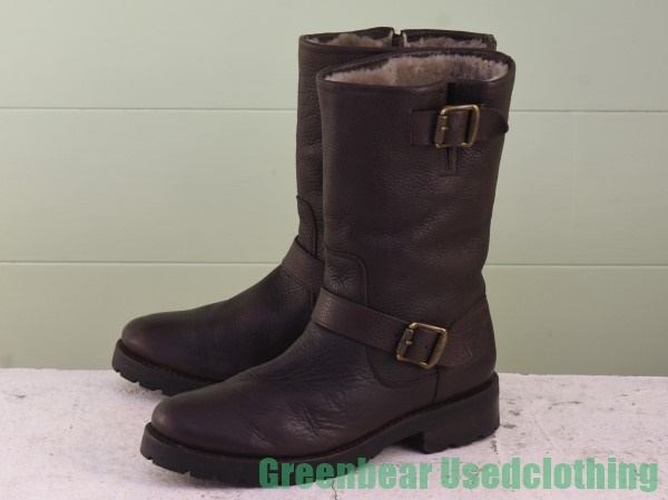 W554◆メキシコ製【フライ FRYE】エンジニアブーツ インナーボア 茶 ブラウン レディース 9.5R 26.5cm拍卖