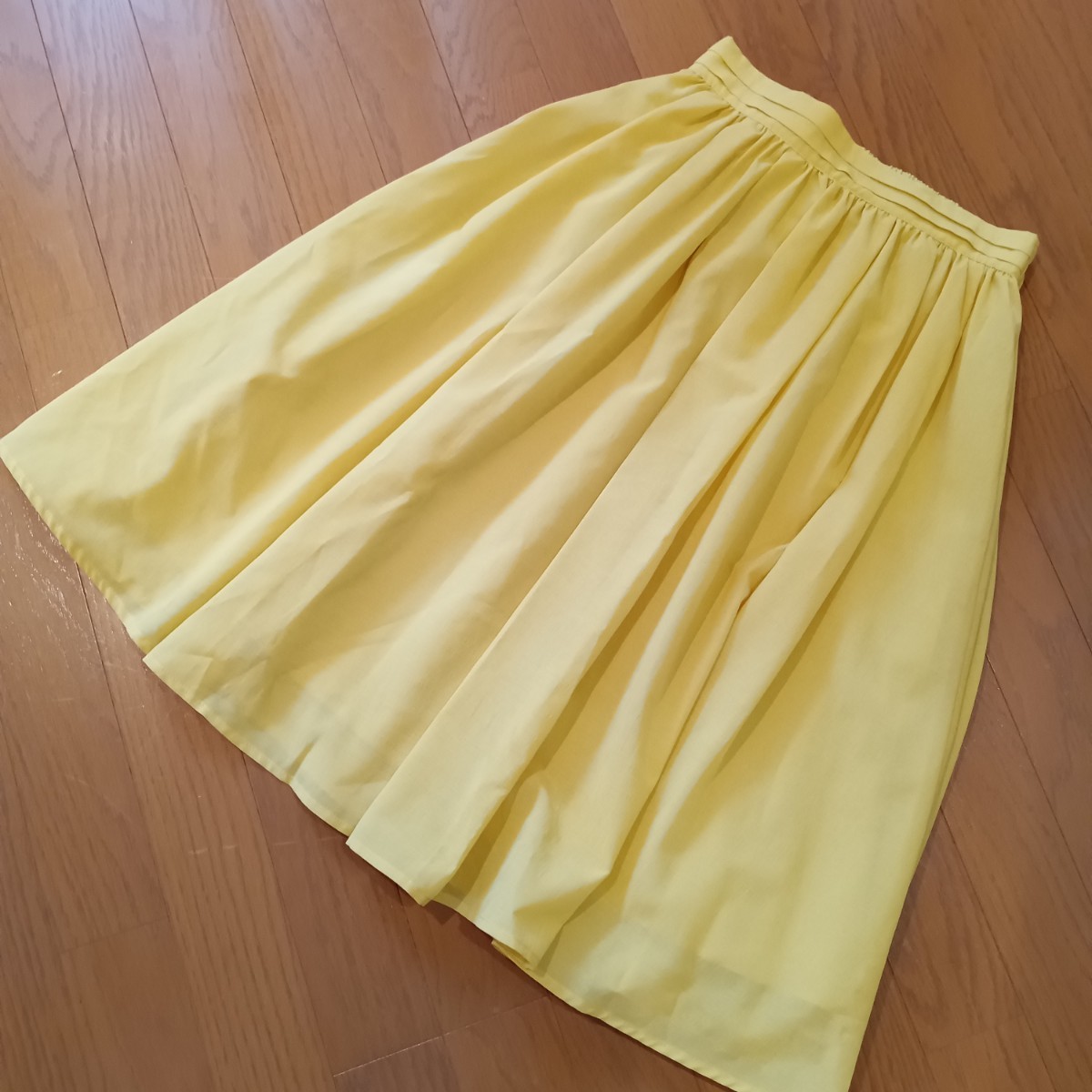 ROPE PICNIC ロペピクニック イエロー スカート スキスカスカート ギャザースカート 膝丈 レディースサイズ38(M) 中古品 美品拍卖