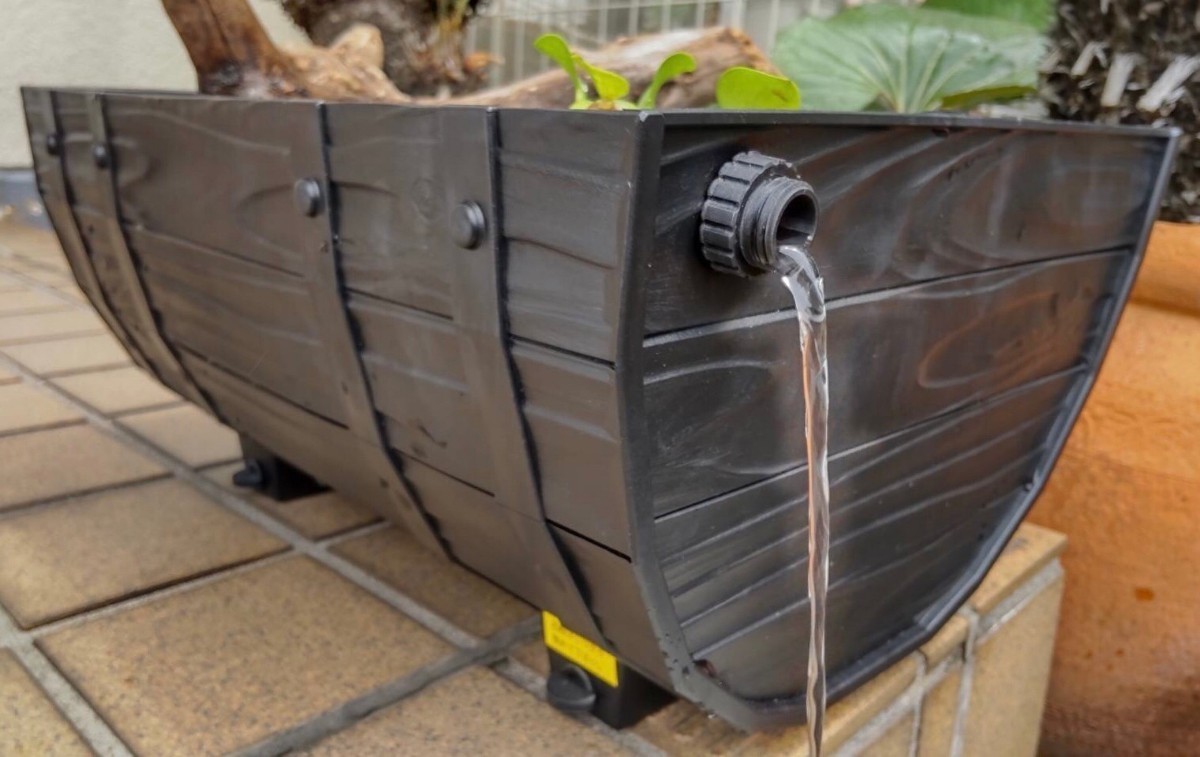 ビオトープに最適!樽型飼育容器【小】スマートバルブでオーバーフロー対策済み(実測約13L)ブラック2個【オリジナルパーツ二点付き】拍卖