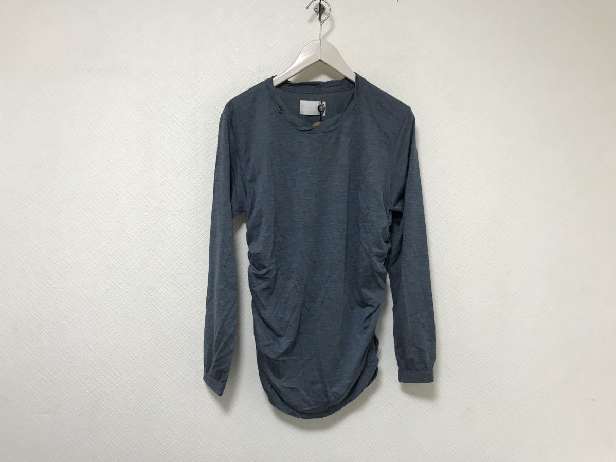 新品未使用本物トローヴTROVEデザイン長袖TシャツロンTメンズミリタリーアメカジサーフビジネススーツ1S日本製青ブルー拍卖