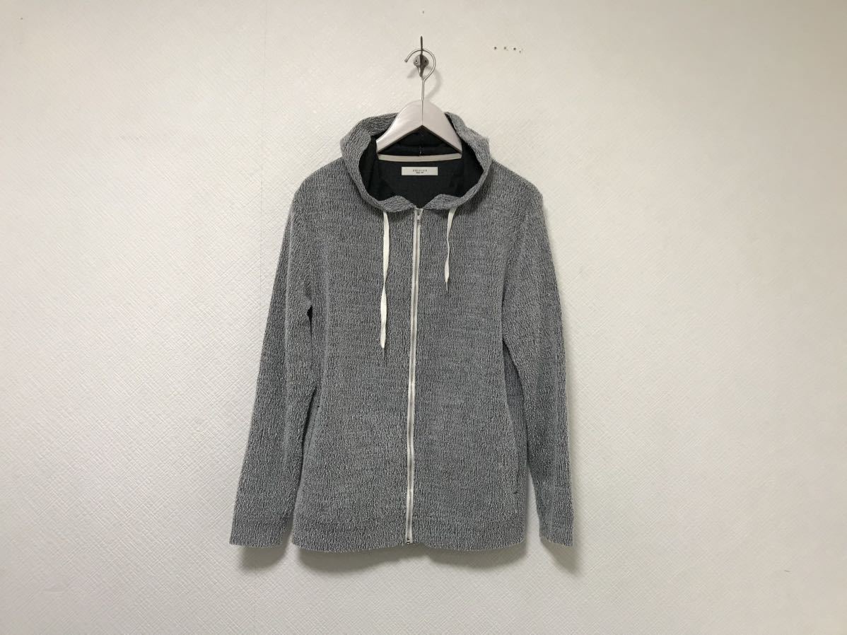 本物エディフィスEDIFICEパイルジップ長袖パーカーメンズサーフミリタリーワークアメカジスーツビジネスグレー柄日本製L拍卖