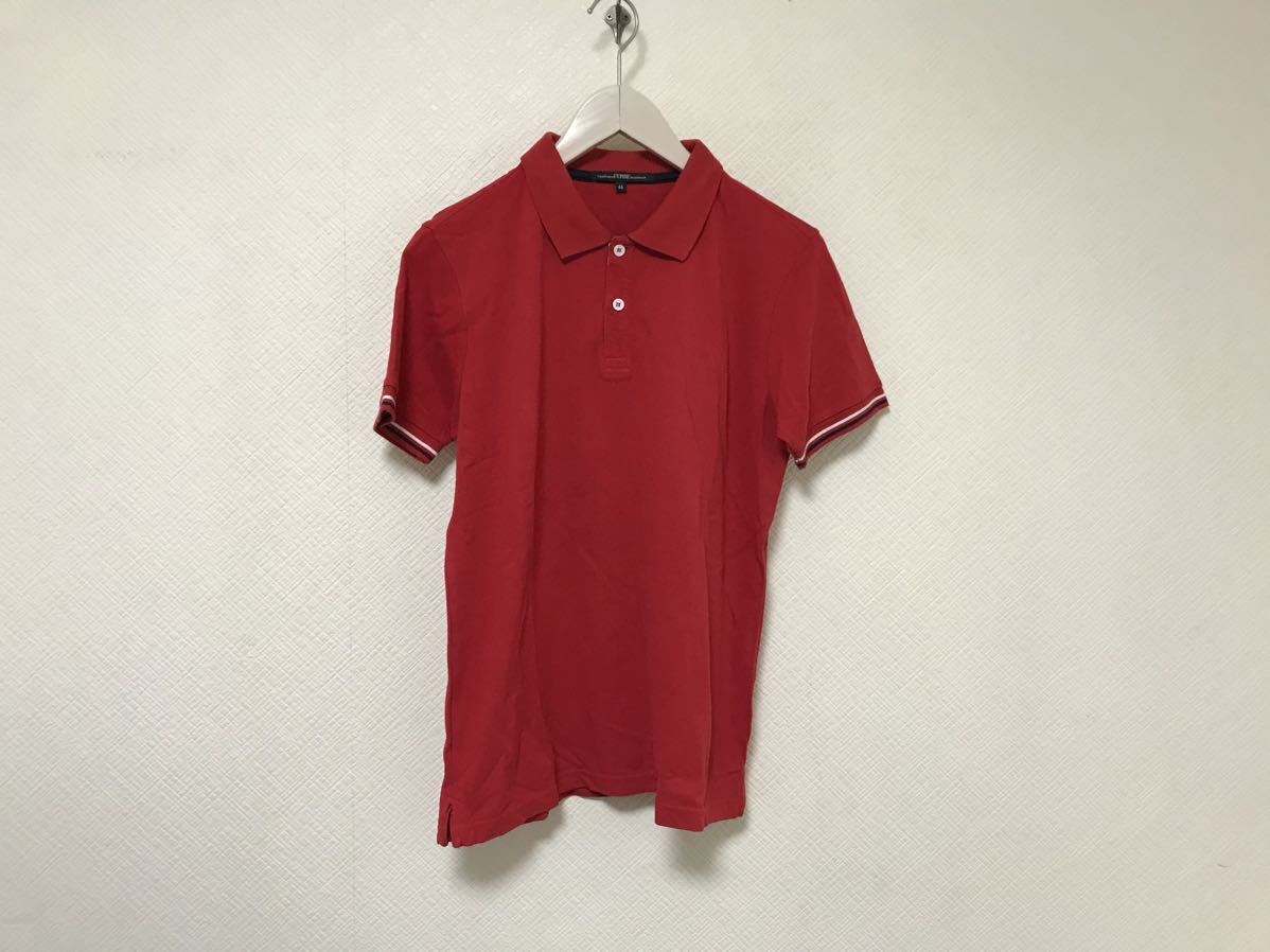 本物ジャンフランコ フェレGianfranceFERREコットン半袖ポロシャツメンズアメカジサーフミリタリービジネススーツ赤レッド46Mイタリア製拍卖